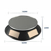 14cm  Solar Energy Spinning Display Stand with LED Light for Jewelry Crystal Product Display, Style: Black Mirror