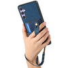 For Samsung Galaxy S25+ 5G Retro Cross Wristband Wallet Leather Back Phone Case(Blue)
