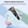 For iPhone 13 Pro Max Liquid Silicone MagSafe Full Coverage Phone Case with Lens Film(White)