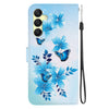 For Samsung Galaxy A25 5G Crystal Texture Colored Drawing Leather Phone Case(Blue Butterflies)