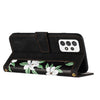 For Samsung Galaxy A72 5G / 4G Floral Pattern Leather Phone Case with Lanyard(Black)