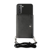 For Samsung Galaxy S22+ 5G Crossbody Lanyard Wallet Card Bag Phone Case(Black)