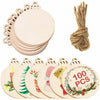 10pcs/Set Wood Chip Hand-Painted Christmas Tree Props Christmas Pendants, Size: 12x10cm