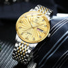 BINBOND B3034 Diamond 30m Waterproof Business Watch Men's Butterfly Buckle Luminous Quartz Watch(Full-gold-Black-Gold Nail)