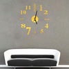 Lovelife WC37130 Acrylic English Digital DIY Stereo Wall Clock Wall Stick Clock (Gold)