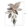 Flowers Drill Crystal Brooch(Brown)