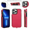 For iPhone 12 Pro Double Flap Zipper RFID Leather Phone Case with Short Lanyard(Red)