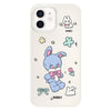 For iPhone 11 Skin Feeling Jelly TPU Hybrid PC Phone Case(Blue Rabbit White)