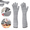 1pair Extended Anti-Cut Sleeve Gloves HPPE Anti-Scratch Arm Guard Anti-Bite Labour Gloves, Length: 50cm Gray