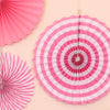 2 Packs  Birthday Party Wedding Color Three-Dimensional Folding Fan Round Paper Fan Garland Ornaments(Purple)