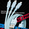 WEKOME WDC-04 Tidal Energy Series 3A USB to 8 Pin+Type-C+Micro USB 3 in 1 Braided Data Cable, Length: 1.2m (Black)