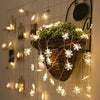 3m 20 LEDs USB Home New Year Christmas Decoration Snowflake Garland Light(Warm White)
