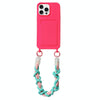 For iPhone 15 Pro Dopamine Card Slot Phone Case with Lanyard(Pink)