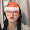 Christmas Weird Glasses Personalized Christmas Hair Clip, Color: Plush Christmas Hat