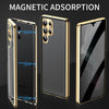 For Samsung Galaxy S25 Ultra 5G Privacy Full Cover Magnetic Metal Tempered Glass Phone Case(Black)