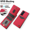For Samsung Galaxy Z Fold5 AwQuer RFID Vertical Flip Card Bag Holder Leather Phone Case(Red)