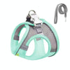 Breathable Mesh Dog Harness & Lead, Green, S - L (Reflective)