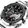 FNGEEN S001 Men Waterproof Watch Calendar Watch(Black Steel Blue Surface)