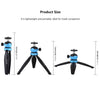 PULUZ 20cm Pocket Plastic Tripod Mount with 360 Degree Ball Head for Smartphones, GoPro, DSLR Cameras(Blue)