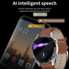 SK7Plus 1.28 inch IPS Screen Leather Strap Smart Watch, Support Bluetooth Call/Sleep Monitoring(Brown)