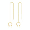 E2210-1 Dual Ball C Clip Long Ear Wire Women Simple Earrings