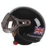 GXT Electric Vehicle Half Cover Helmet Four Seasons Retro Helmet, Size: M(Bright Black Flower)