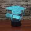 Bachelor Cap Black Base Creative 3D LED Decorative Night Light, Powered by USB and Battery