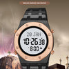SKMEI 2043 Multifunctional Muslim Worships Compass Digital Wrist Watch(Black Rose Gold+White)