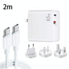 PD-65W USB-C / Type-C + QC3. 0 USB Laptop Charging Adapter + 2m USB-C / Type-C to USB-C / Type-C Data Cable Set, EU Plug / AU Plug / US Plug / UK Plug(White)
