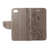 For  iPhone 8 & 7  Pressed Flowers Horizontal Flip Leather Case with Holder & Card Slots & Wallet(Grey)