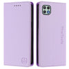 For Samsung Galaxy A22 5G / A22s 5G RC01 Dual-Folded Magnetic Suction RFID Leather Phone Case(Light Purple)
