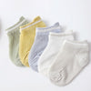 5 Pairs / Set Baby Socks Mesh Thin Cotton Breathable Children Boat Socks, Toyan Socks: S 0-1 Years Old(Boy Heel Reinforcement)