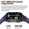 ET580 2.04 inch AMOLED Screen Sports Smart Watch Support Bluetooth Call /  ECG Function(Blue Silicone Band)