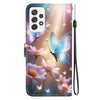 For Samsung Galaxy A73 5G Crystal Texture Colored Drawing Leather Phone Case(Butterfly Love Flower)