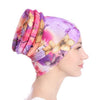 Floral Turban Hat Cotton Back Plate Hair Wrap Cap, Size:M (56-58cm)(Yellow)
