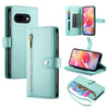 For Samsung Galaxy A36 Nine Card-slot Zipper Wallet Bag Leather Phone Case(Mint Green)