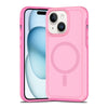 For iPhone 15 Plus Shockproof MagSafe Armor PC Hybrid TPU Phone Case(Purple Pink)