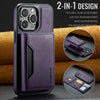 For iPhone 13 Pro Max DG.MING MAGKING-K2 Series MagSafe RFID Card Bag Detachable Phone Case(Purple)