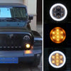 8W DC 12V Car SUV Refit LED Wheel Eyebrow Turn Signal for Jeep Wrangler JK 07-17, Specification: Smoke Black with Aperture