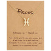 Zodiac Signs Necklace Electroplate Alloy Short Chain Jewelry, Style: Pisces Golden