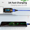 ENKAY 3A USB to 8 Pin Magnetic Fast Charging Data Cable with LED Light, Length:2m(Black)