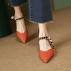 3cm Heightened Backspace Flat Heel Sandals, Size: 39(Orange)