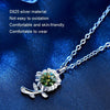 XMA033 925 Silver Necklace Moissanite Sunflower Flower Pendant Jewelry, Color: Green