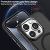 For iPhone 15 Hardware Side Cooling Skin Feel Frosted Metal Lens Frame MagSafe Phone Case(Grey)