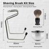 3pcs /Set Men Foam Manual Wooden Handle Beard Brush Set, Color: Nylon Wool Black