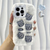 For iPhone 12 Pro Cute Embroidery Plush Silicone Phone Case(Beige Cat)