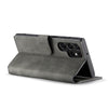 For Samsung Galaxy S22 Ultra DG.MING Retro Oil Side Horizontal Flip Leather Case with Holder & Card Slots & Wallet(Grey)