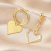E2112-9 Gold Asymmetric Love Love Silver Needle Earrings Simple Earrings