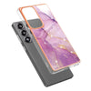 For Samsung Galaxy S25 Ultra 5G Electroplating Marble Pattern Dual-side IMD TPU Shockproof Phone Case(Purple 001)
