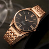 YAZOLE 376 Men Fashion Business Steel Strap Band Quartz Wrist Watch (Black)